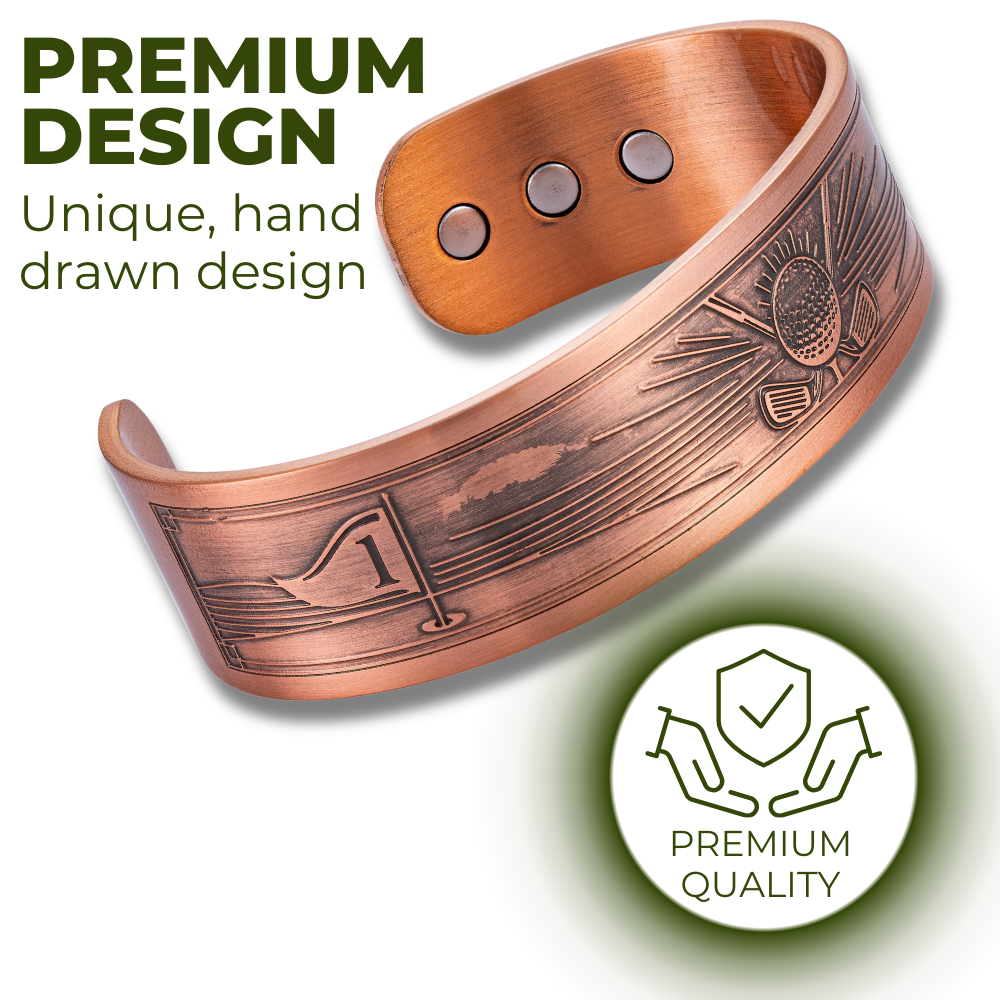 Willis Judd Mens Copper Bangle Golf Bracelet Style 2