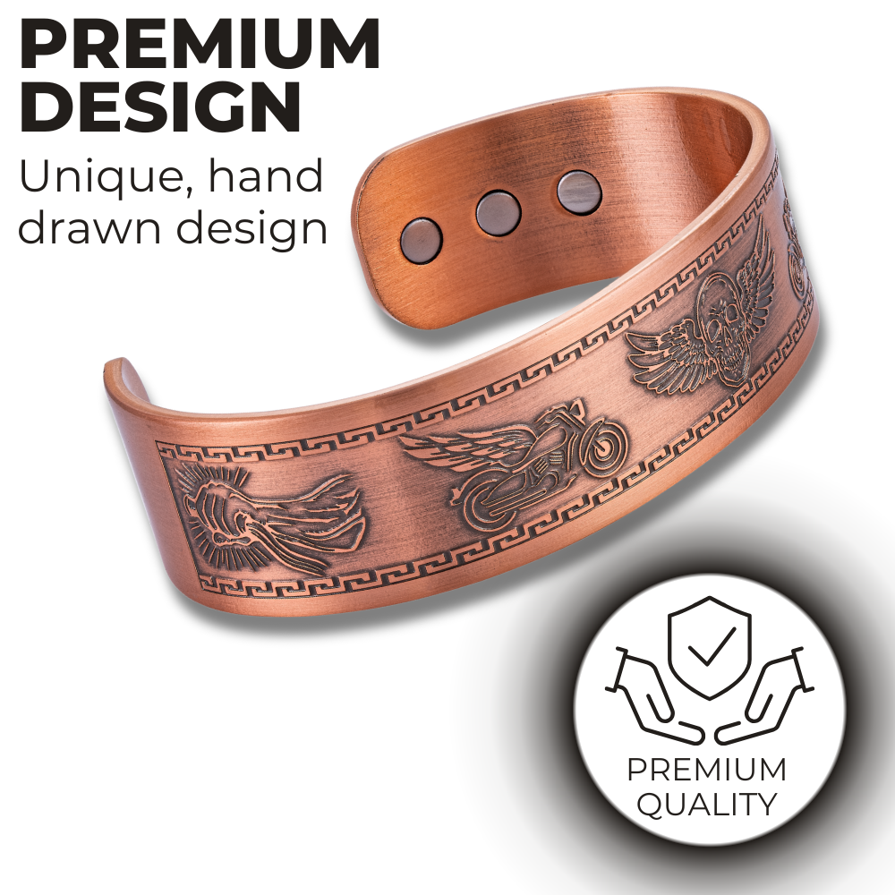 Willis Judd Mens Copper Bangle Biker Bracelet