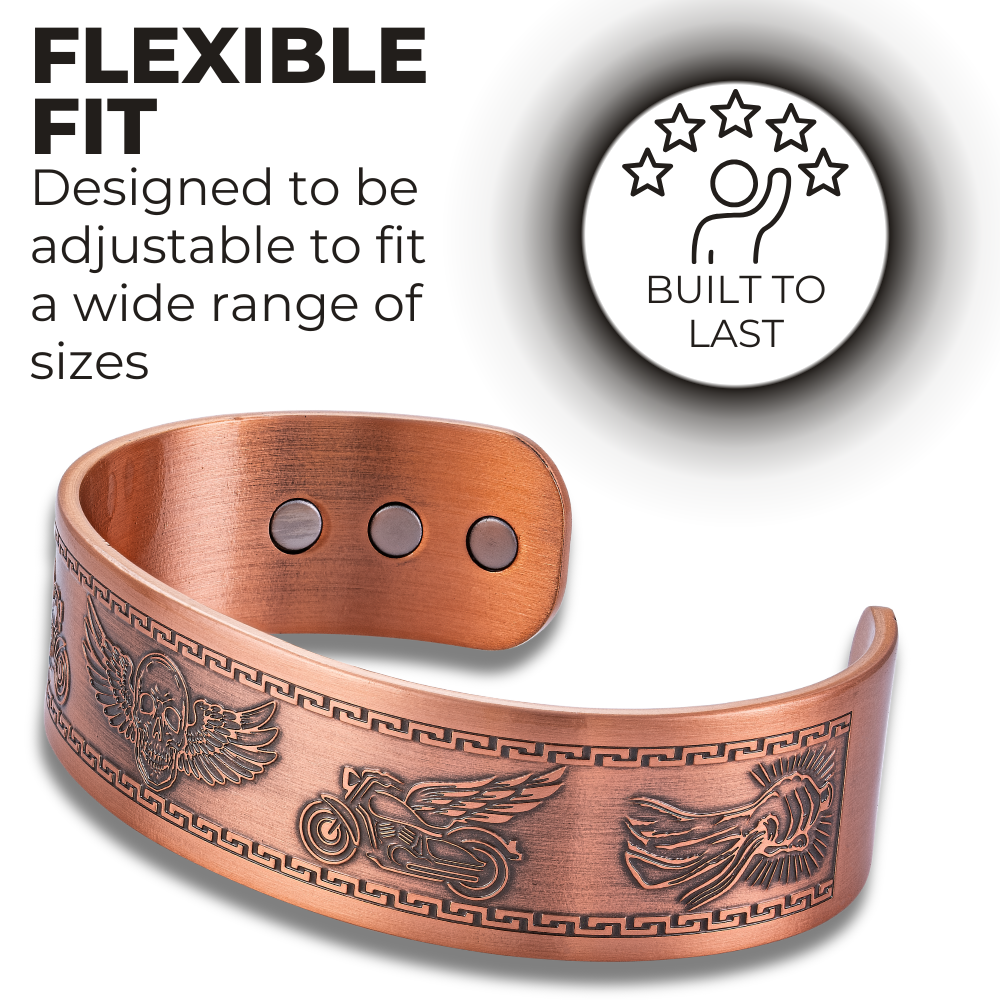 Willis Judd Mens Copper Bangle Biker Bracelet