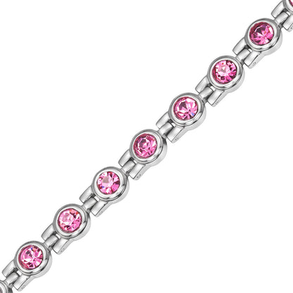 Ladies Four Elements Pink Gem Stone Magnetic Bracelet