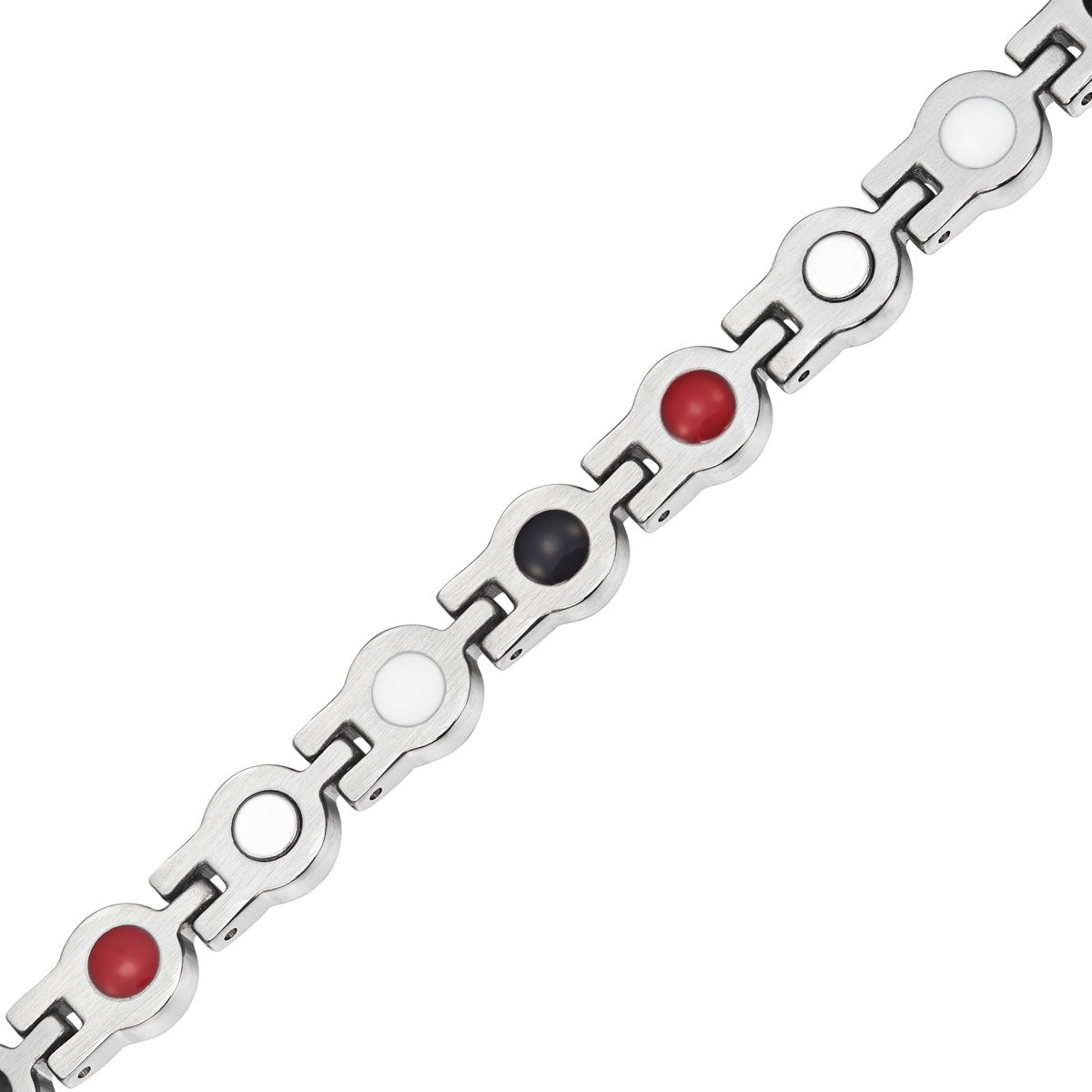 Ladies Four Elements Pink Gem Stone Magnetic Bracelet