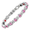 Ladies Four Elements Pink Gem Stone Magnetic Bracelet