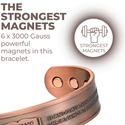 Willis Judd Mens Copper Bangle Philippians 4:13 verse