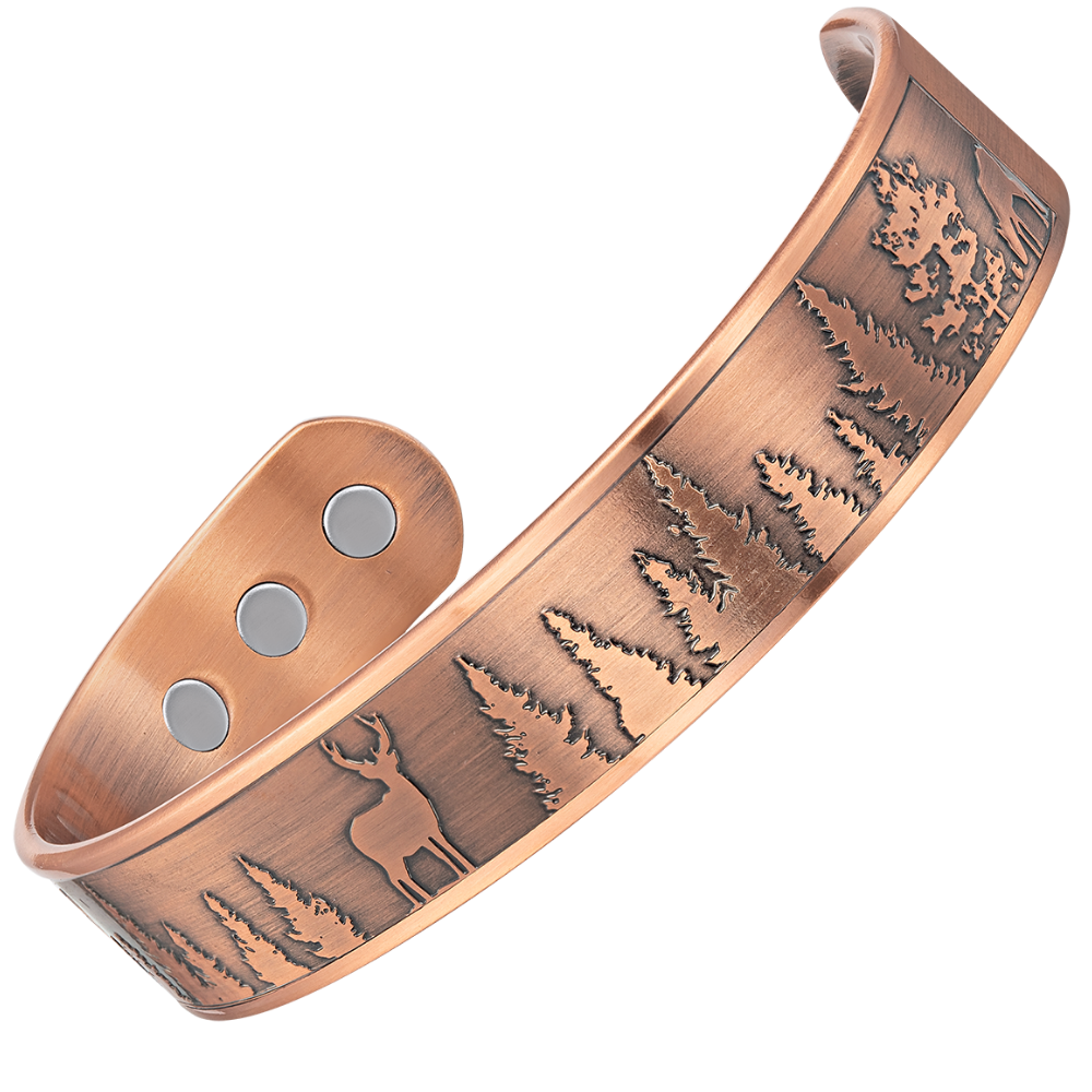 Mens Copper Magnetic Bangle Bracelet Deer - New Design