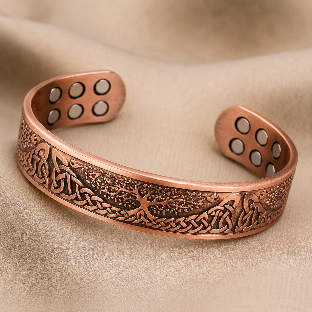 Willis Judd Tree of Life Copper Bangle Bracelet