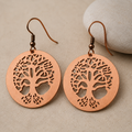 Ladies Tree of Life Copper Earring