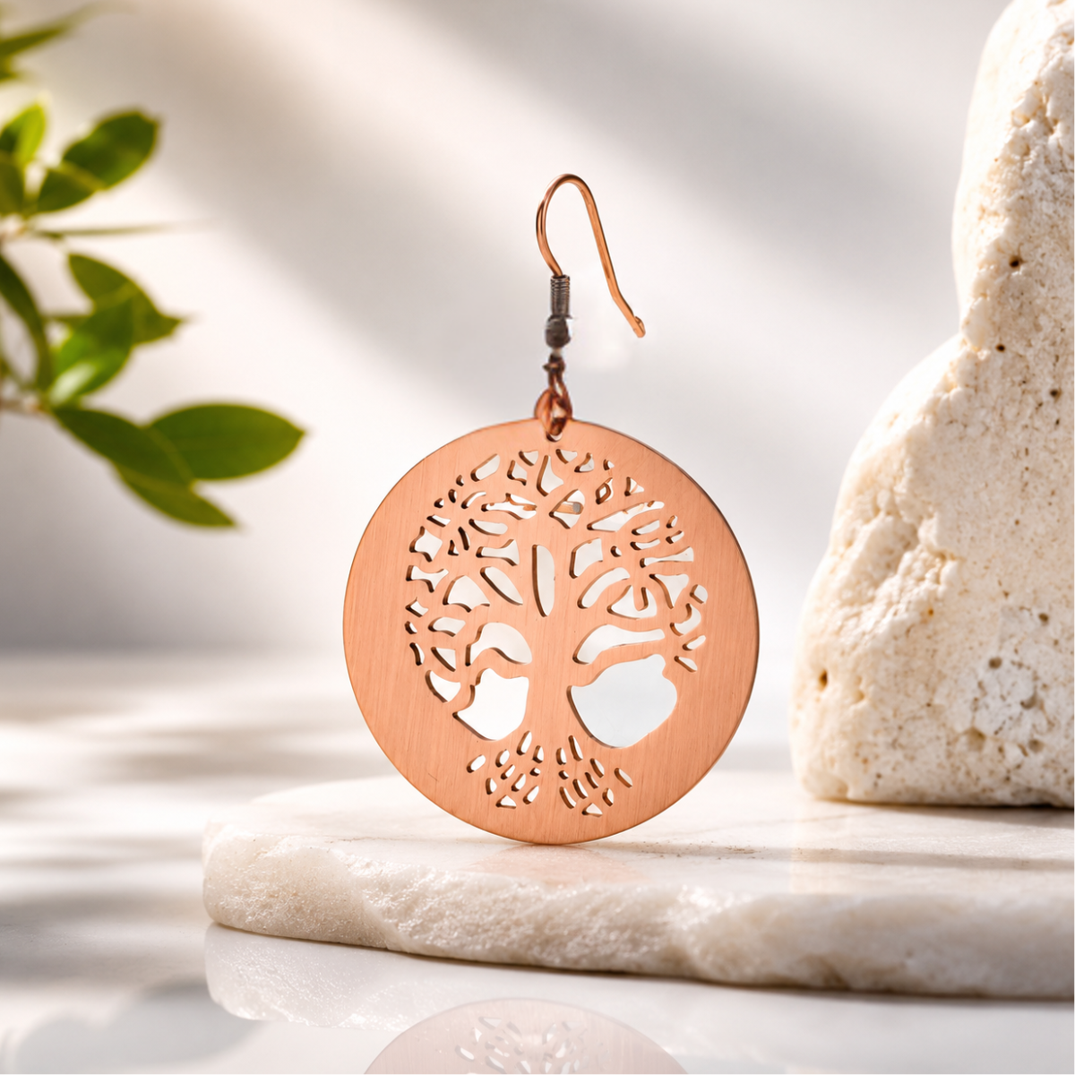 Ladies Tree of Life Copper Earring