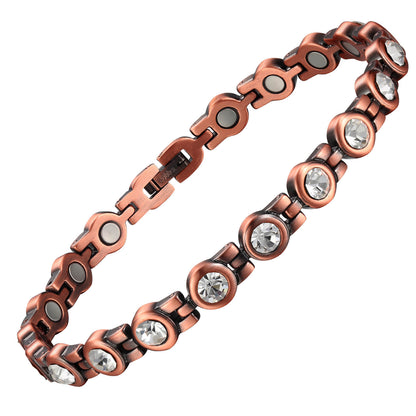 Ladies Copper Magnetic Gem Stone Anklet