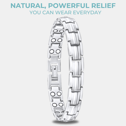 Ladies Magnetic Therapy Bracelet Double Row Magnets - Titanium