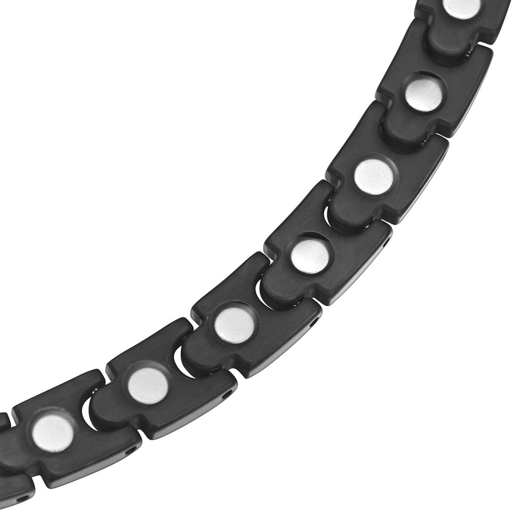 Mens Magnetic Therapy Necklace in Black Titanium