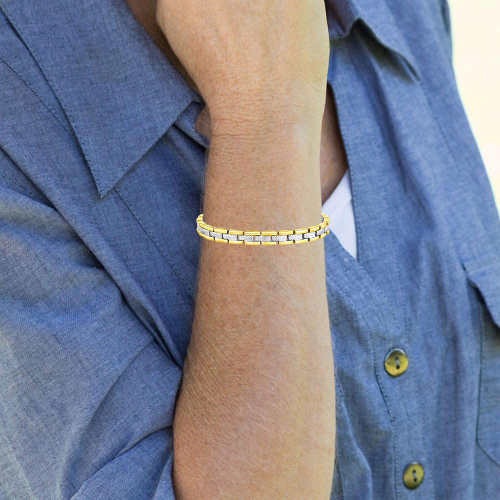 Ladies Four Element Magnetic Bracelet Two Tone Gold