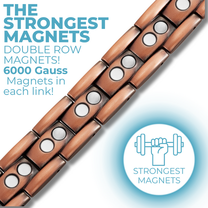 Mens Strong Copper Magnetic Therapy Bracelet
