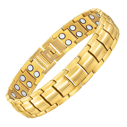 Strong Men’s Magnetic Bracelet Gold Titanium