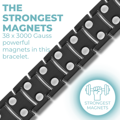 Men's Titanium Double Row Magnetic Therapy Bracelet