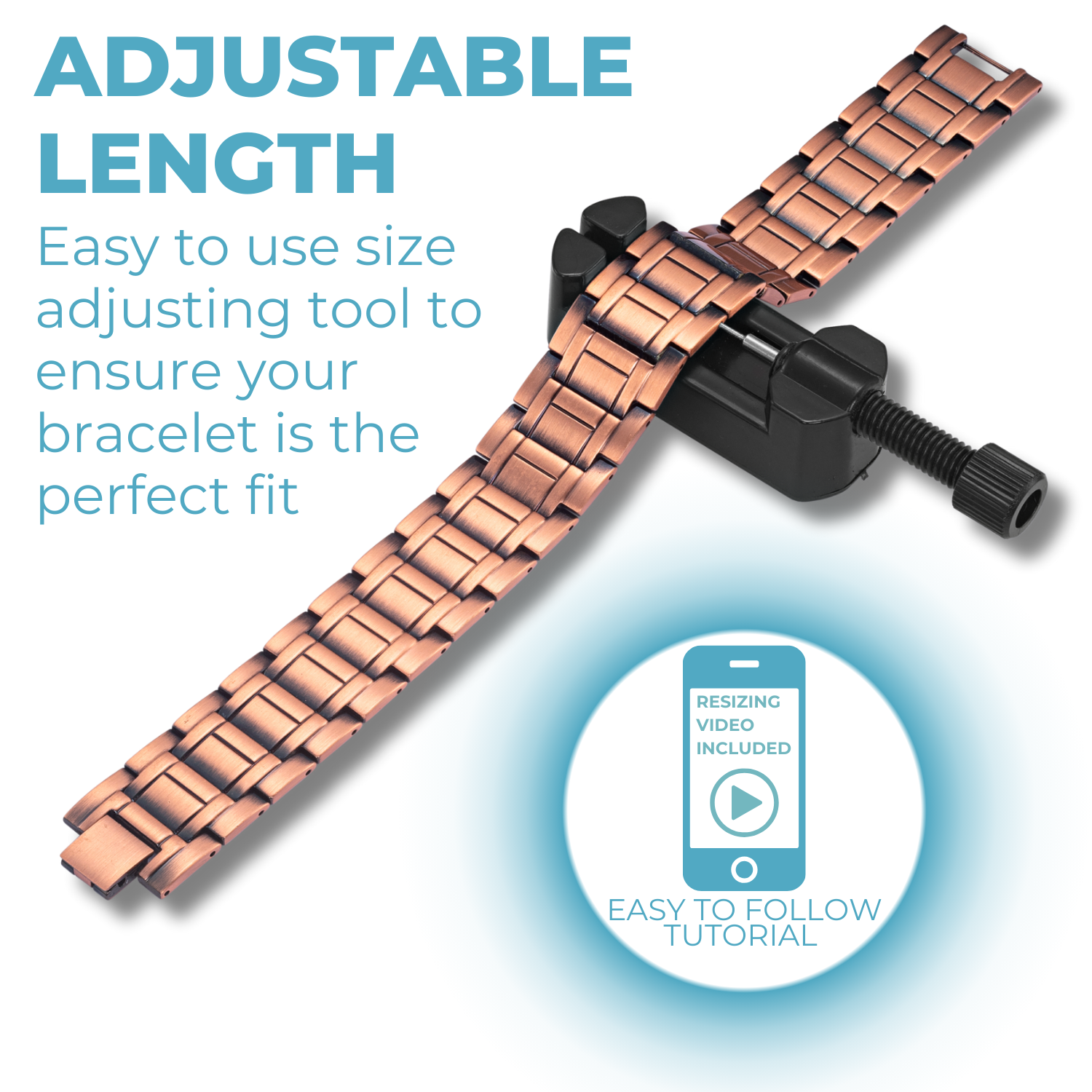 Mens Copper Magnetic Bracelet TRIPLE Powerful