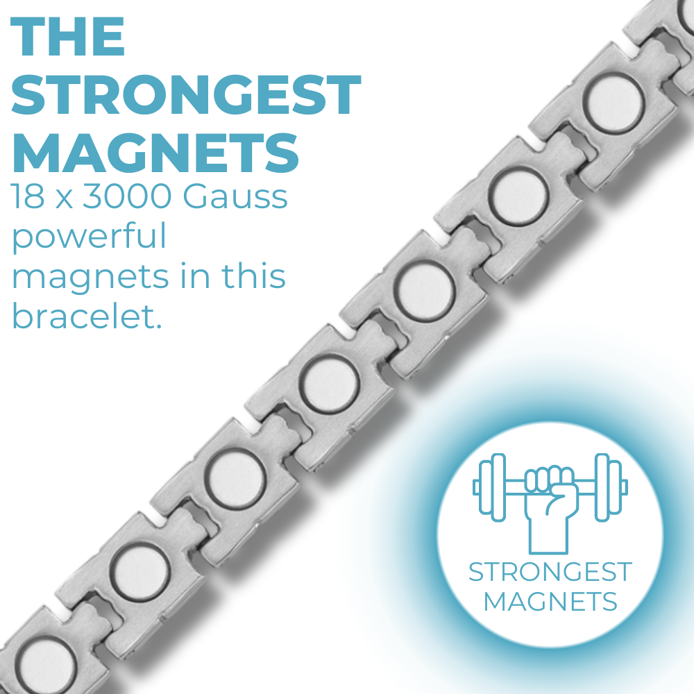 Ladies Magnetic Therapy Bracelet- two tone Titanium