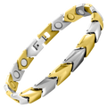 Ladies Magnetic Therapy Bracelet- two tone Titanium