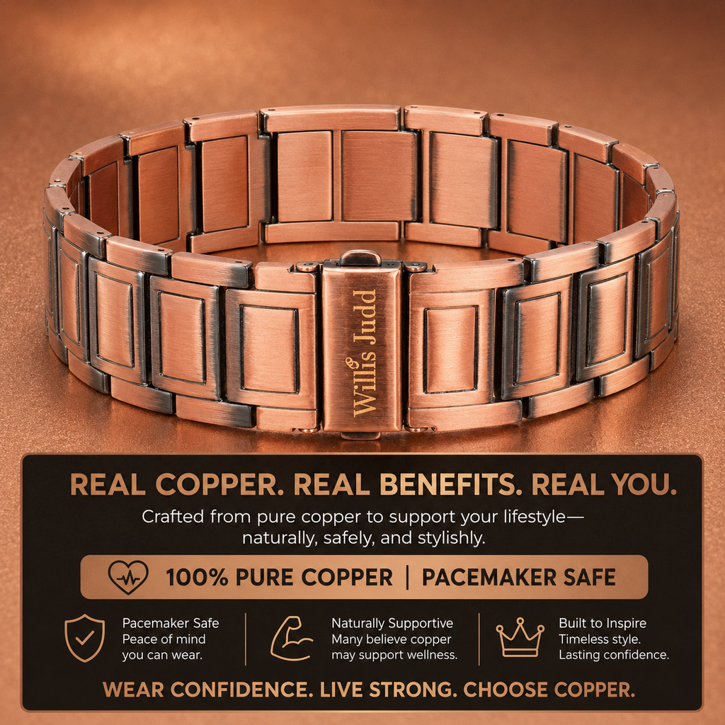 Mens Copper Bracelet - Pacemaker Safe