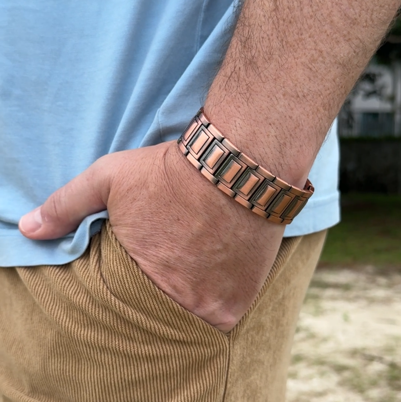 Mens Copper Bracelet - Pacemaker Safe