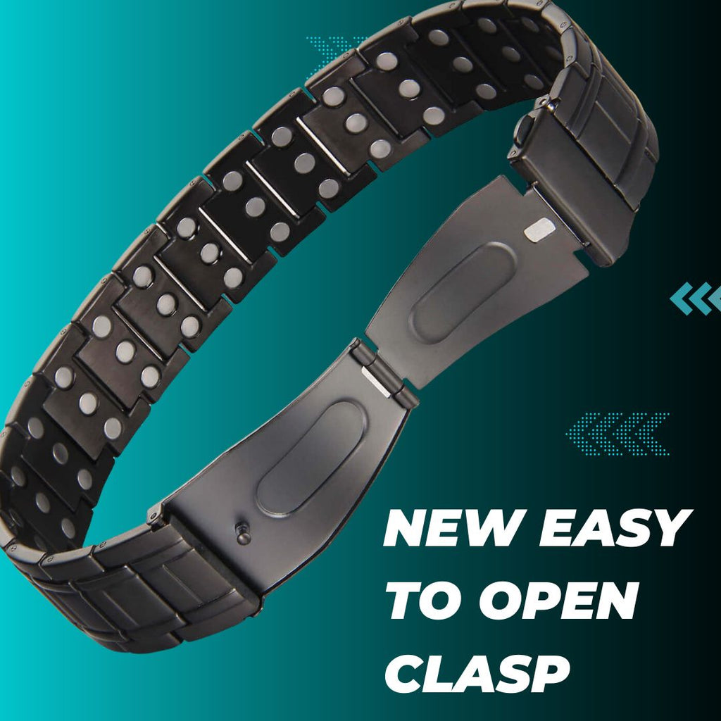 Mens Titanium Magnetic Bracelet TRIPLE Power - Black