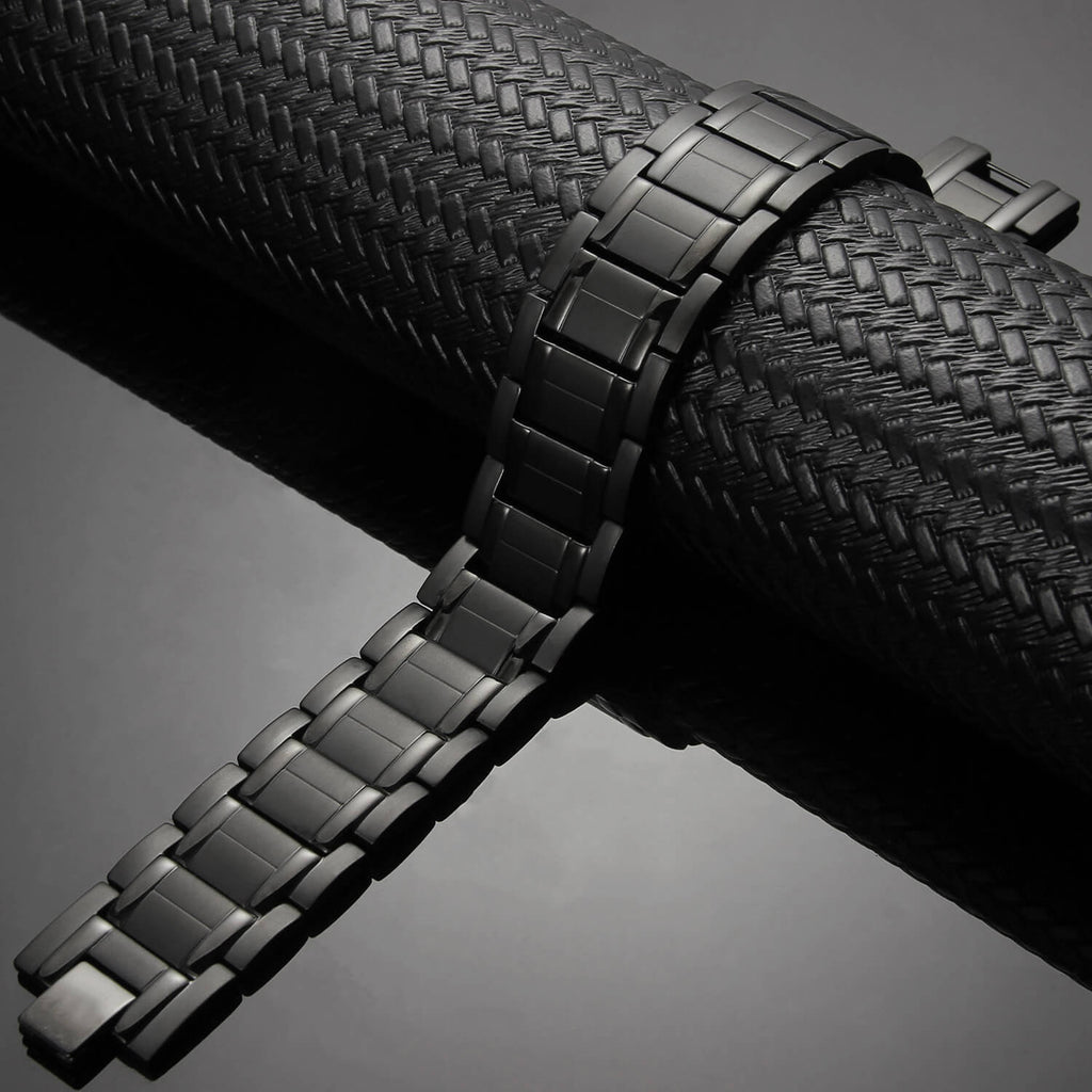 Mens Titanium Magnetic Bracelet TRIPLE Power - Black
