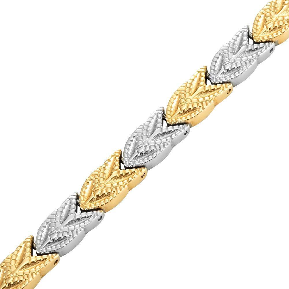 New Ladies Two Tone Titanium Magnetic Bracelet