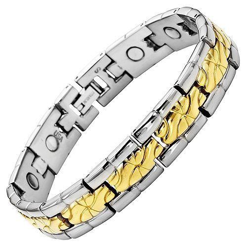 Men's Two Tone Titanium Magnetic Bracelet