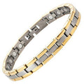 Ladies Titanium Magnetic Bracelet - Two Tone Gold