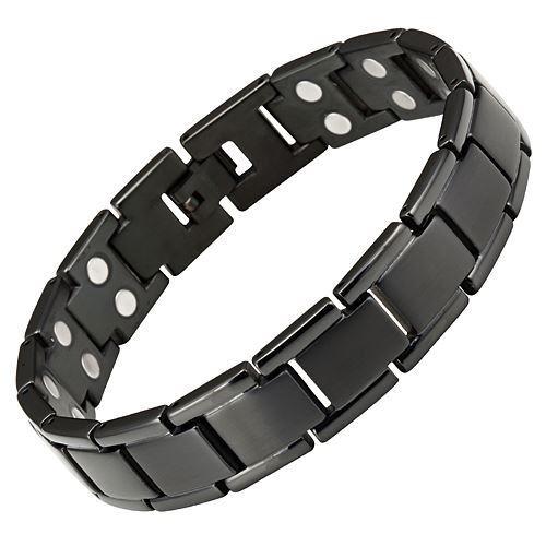 Men's Black Double Strength Titanium Magnetic Therapy Bracelet