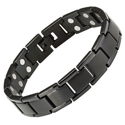 Men's Black Double Strength Titanium Magnetic Therapy Bracelet