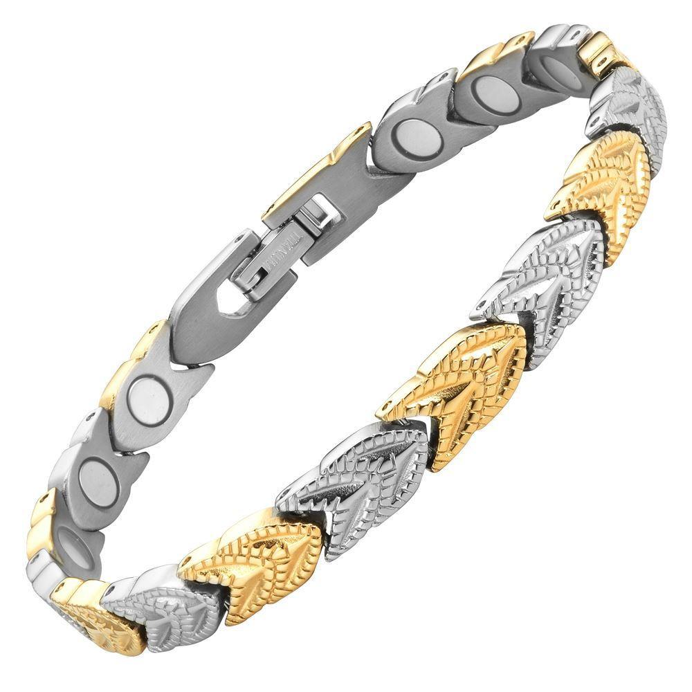 New Ladies Two Tone Titanium Magnetic Bracelet