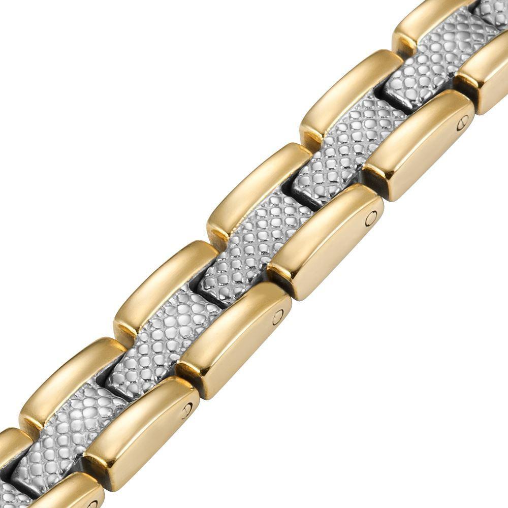Ladies Four Element Magnetic Bracelet Two Tone Gold