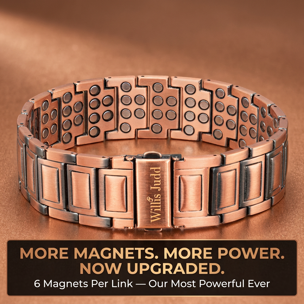 UPGRADED Mens Copper Magnetic Bracelet 6 Magnets Per Link
