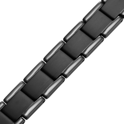 Men's Black Double Strength Titanium Magnetic Therapy Bracelet